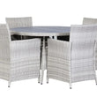 Load image into Gallery viewer, 4 Seater Round Rattan and Polywood Grey Garden Dining Set 120cm
