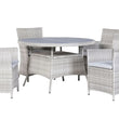Load image into Gallery viewer, 4 Seater Round Rattan and Polywood Grey Garden Dining Set 120cm
