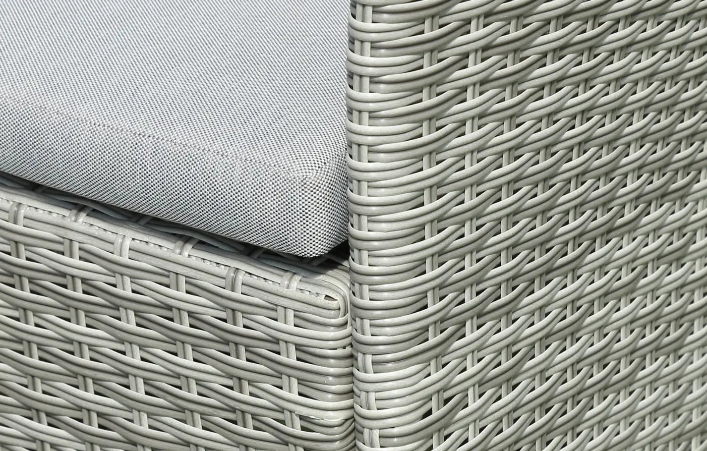 6 Seater Rectangular Rattan and Polywood Grey Garden Dining Set 200cm