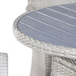 Load image into Gallery viewer, 4 Seater Round Rattan and Polywood Grey Garden Dining Set 120cm
