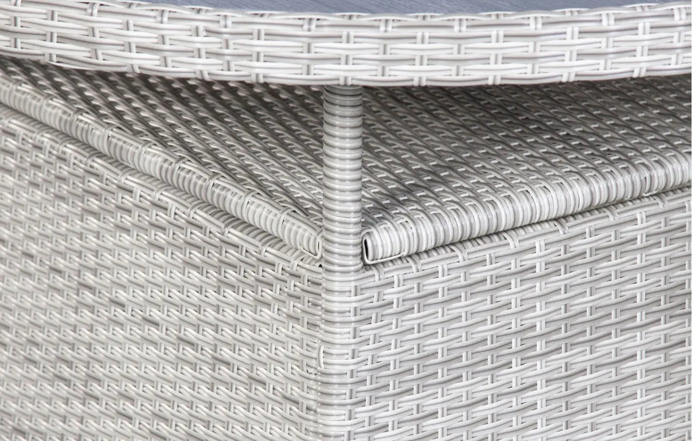 4 Seater Round Rattan and Polywood Grey Garden Dining Set 120cm