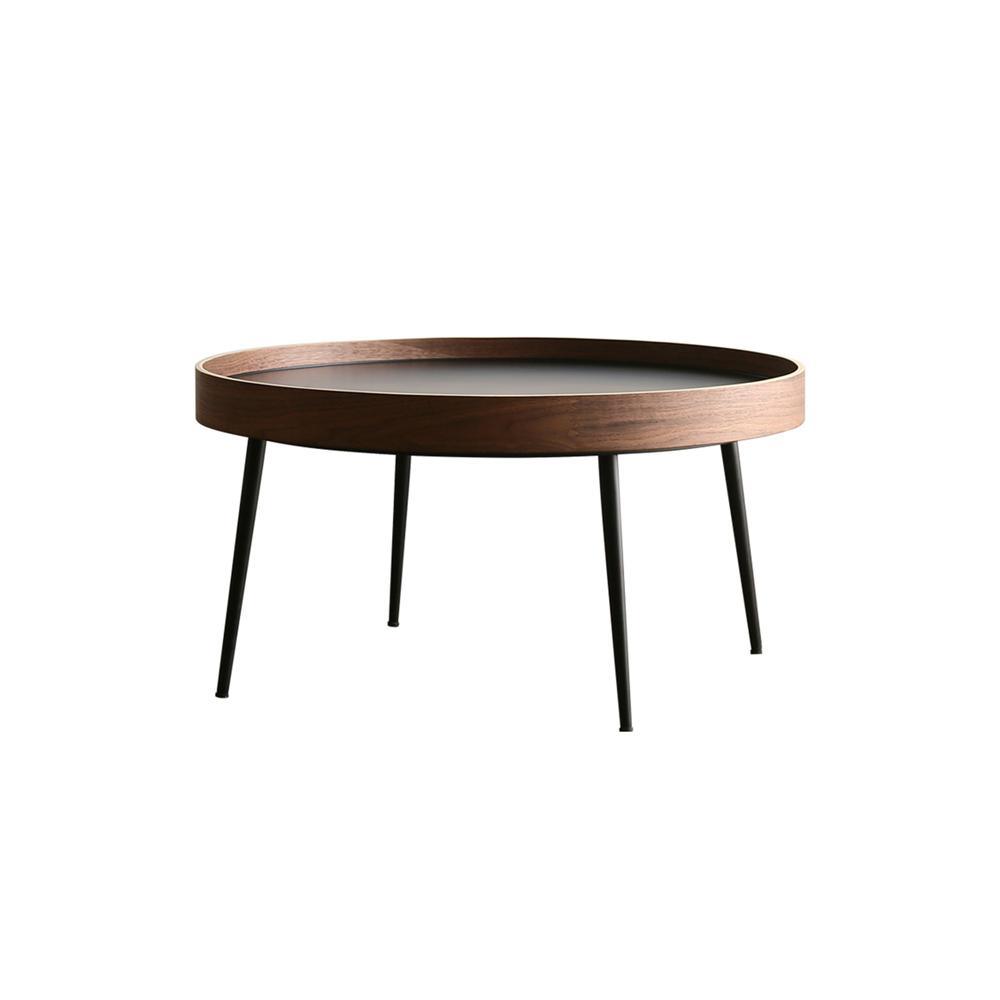 C163 Nesting Coffee Table Set, Oak & Black - Miola