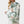 Load image into Gallery viewer, Green Leaf Print Tassel Scarf In White
