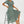Load image into Gallery viewer, Orange Floral Print Hem Tiered Wrap Midi Dress In Green
