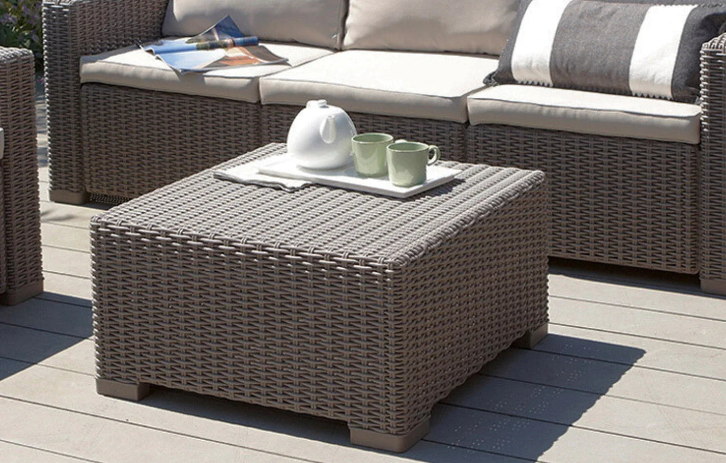 Keter California Taupe Rattan Coffee Table - Miola