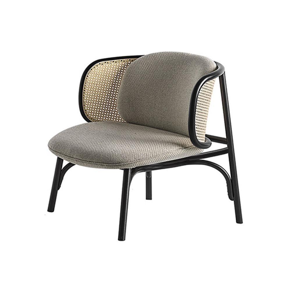 Cane Rattan Armchair, Grey Linen - Miola