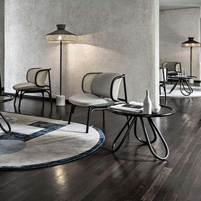 Cane Rattan Armchair, Grey Linen - Miola