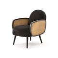 Cane Rattan Armchair, Velvet - Miola