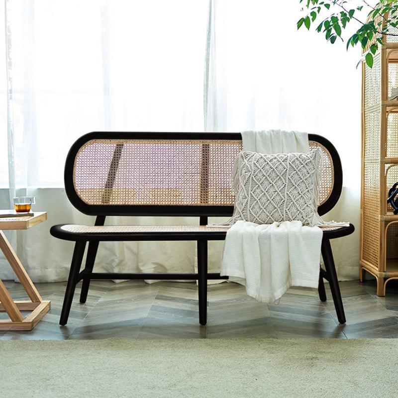 Penny Cane Rattan Bench, Oak - Miola