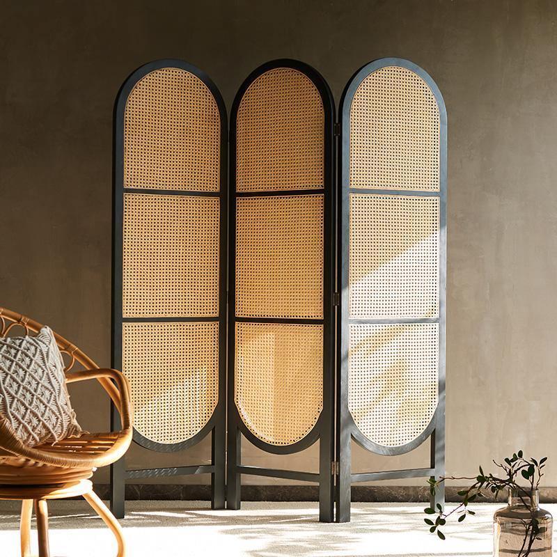 Cane Rattan Room Divider/ Screen, Oak - Miola