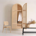 Melisa Rattan Wardrobe, Oak, Solid Wood - Miola