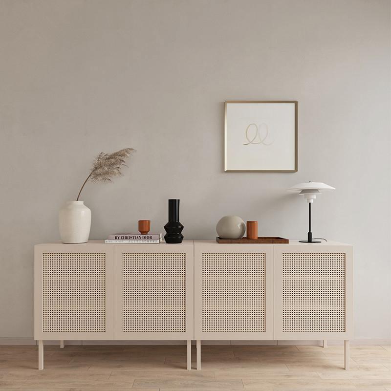Gummy Cane Shoe Storage, Natural Rattan & Oak - Miola