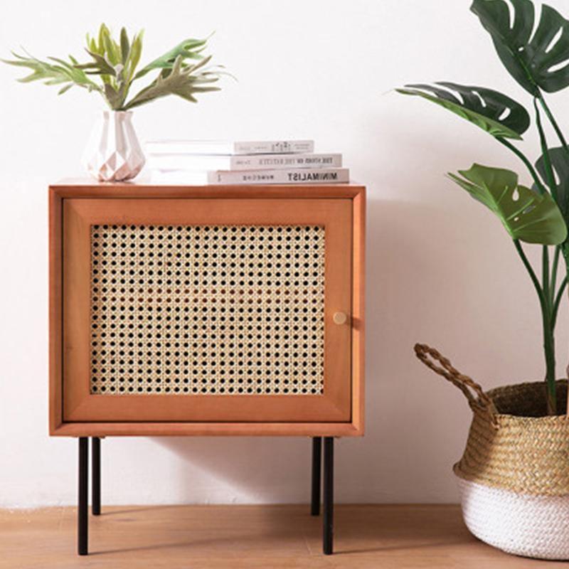 Cane Bedside Table, Natural Rattan & Wood - Miola