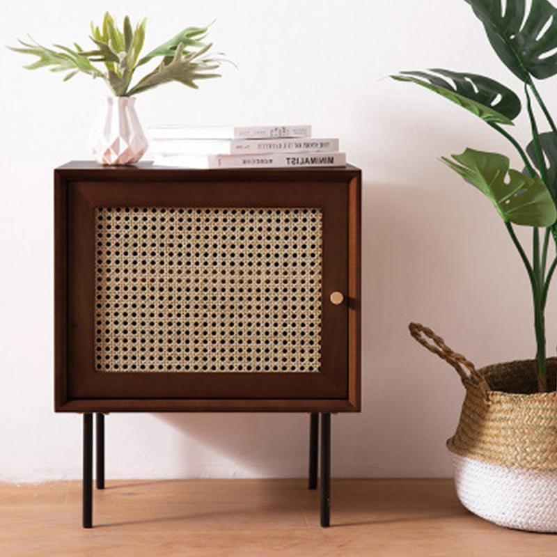 Cane Bedside Table, Natural Rattan & Wood - Miola