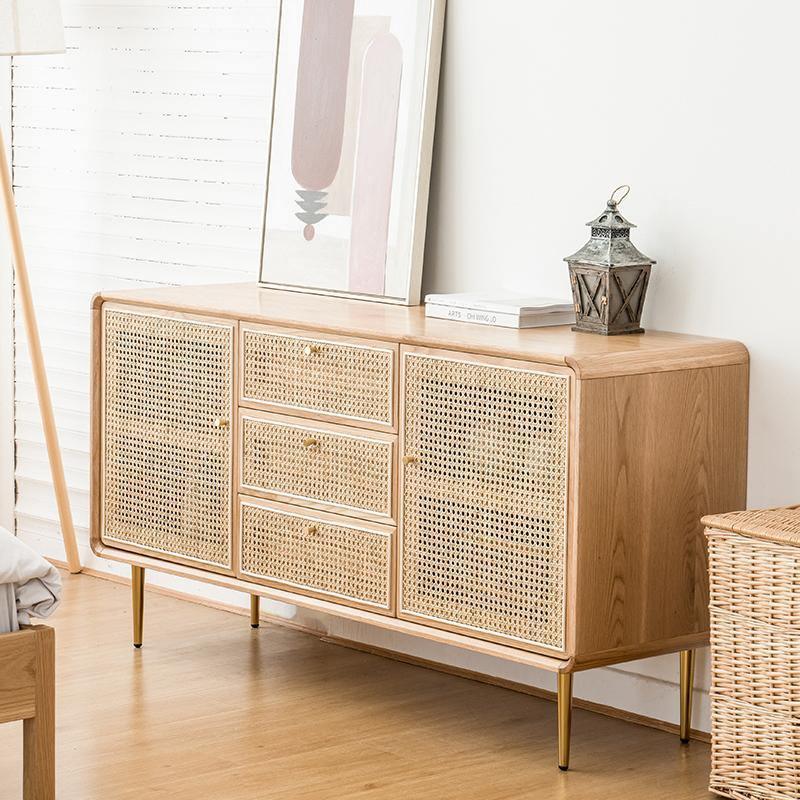 Emmie Sideboard, Natural Rattan & Ash Esche Wood - Miola