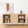 Emmie Sideboard, Natural Rattan & Ash Esche Wood - Miola