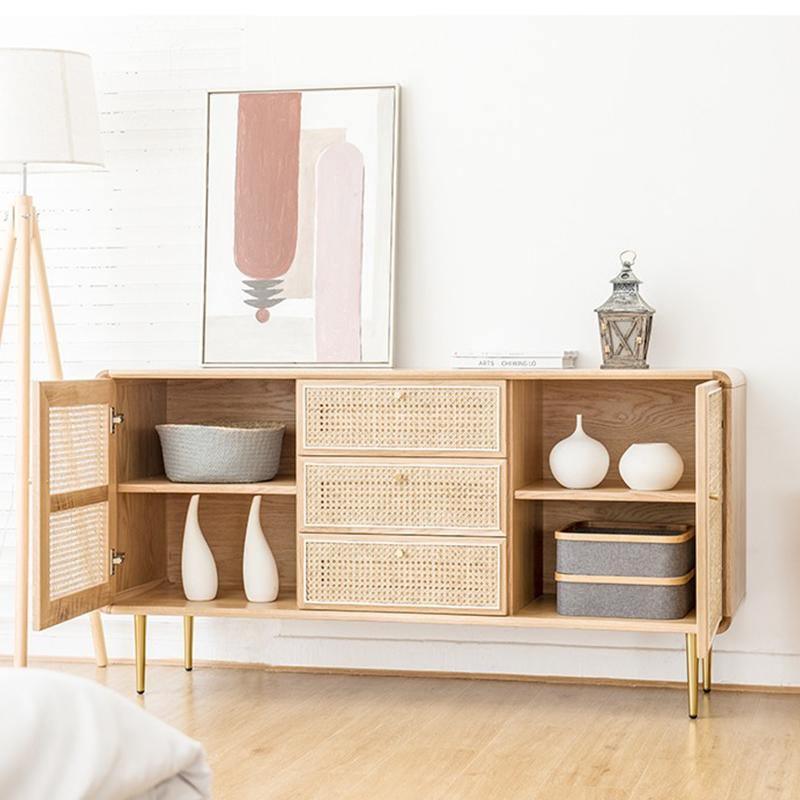 Emmie Sideboard, Natural Rattan & Ash Esche Wood - Miola