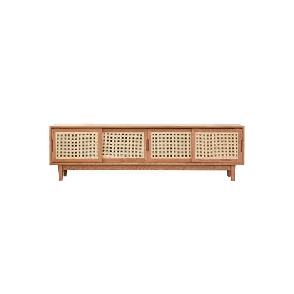 Randal Cane TV Stand, Natural Rattan & Wood - Miola