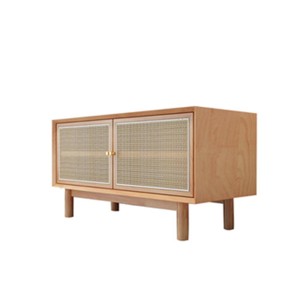 Bernadette Wardrobe, Hallway Storage, Natural Rattan & Oak - Miola