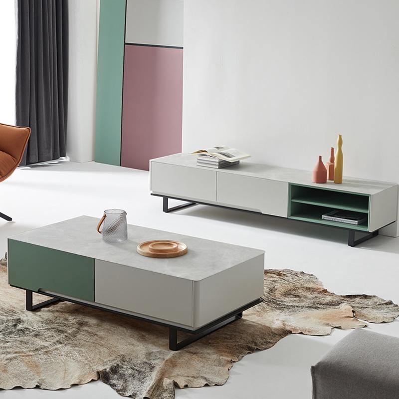 CASA TV Stand, White And Green - Miola