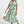 Load image into Gallery viewer, White Floral Print Lace Detail Angel Sleeve Midi Dress In Green
