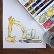 Load image into Gallery viewer, Watercolour Digger Children&#39;s wall print
