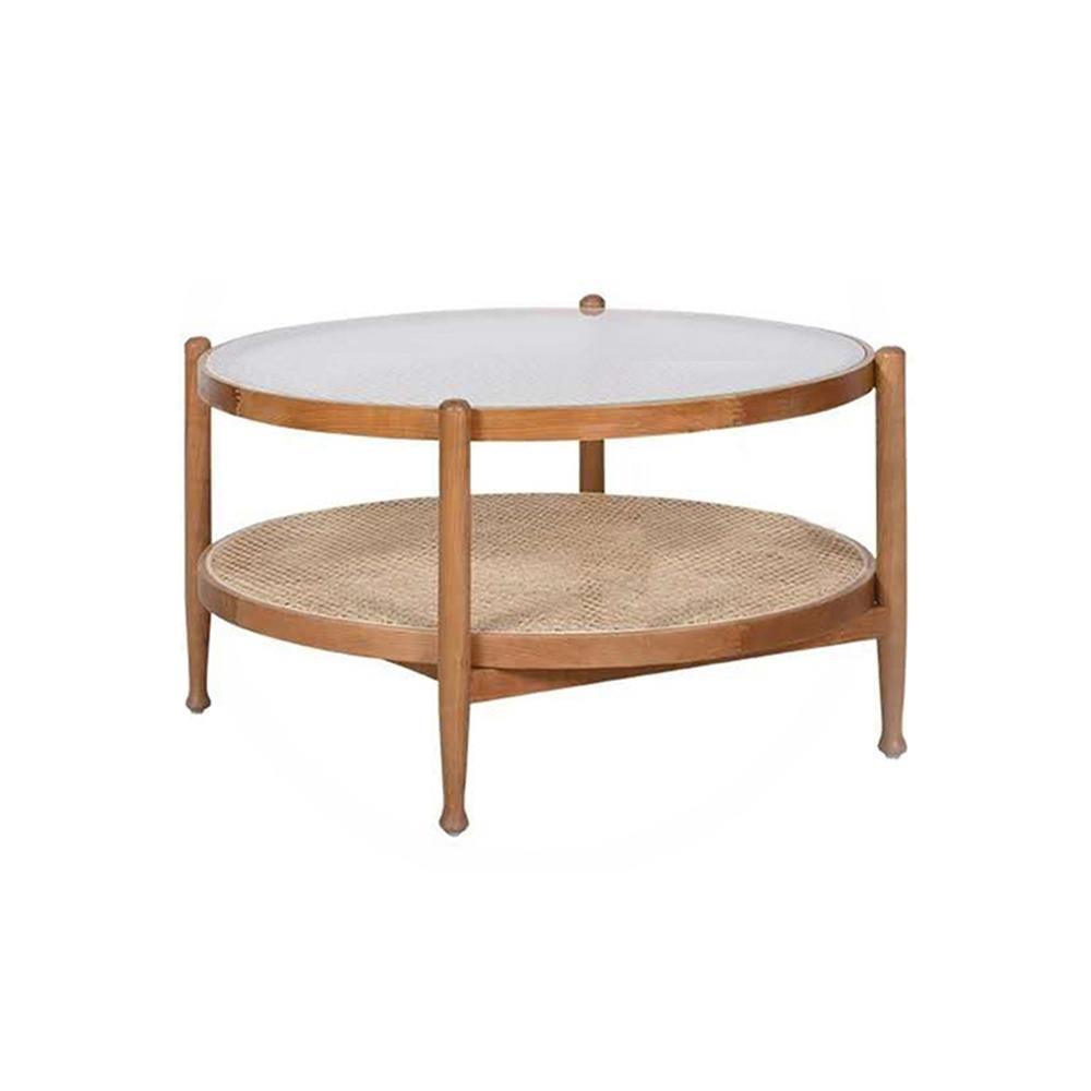 Cement Coffee Table Set, Oak - Miola