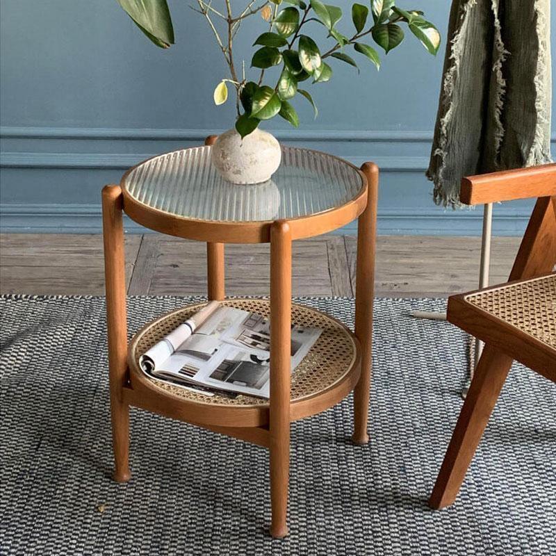 Cement Coffee Table Set, Oak - Miola