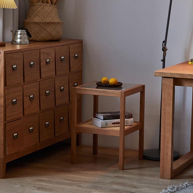 Cement Side Table, Light Oak - Miola