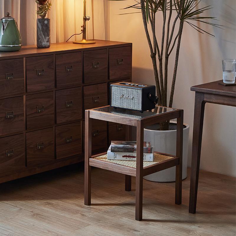 Cement Side Table, Light Oak - Miola