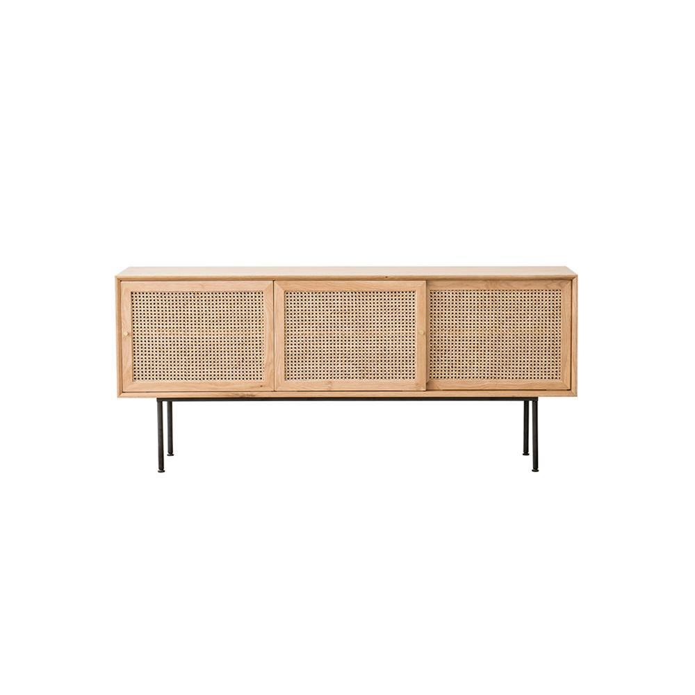 Cement Sideboard / TV Stand, Light Oak - Miola