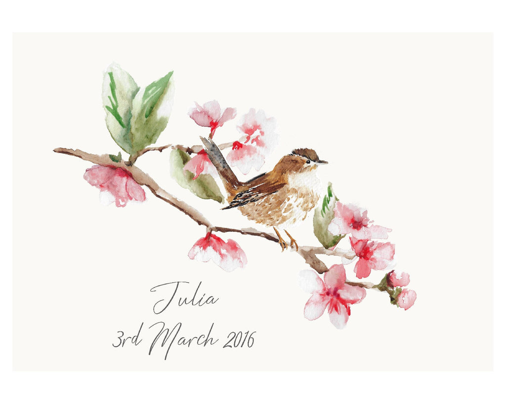 Wren British Garden Bird Personalised Print