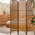 Charlesworth Rattan Room Divider/ Folding Screen, Oak - Miola