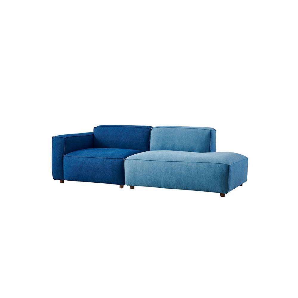 Chul Two Seater Sofa, Modular Sofa, Blue - Miola