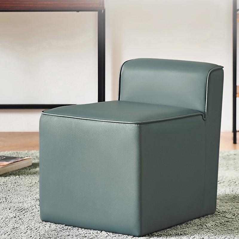 Clay Footstool, Leather - Miola