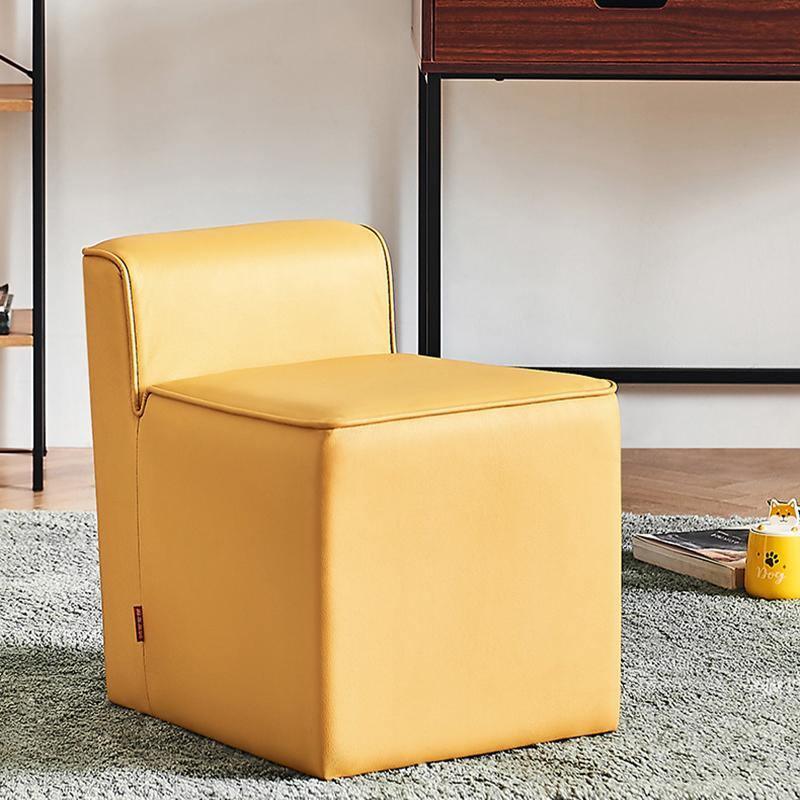 Clay Footstool, Leather - Miola
