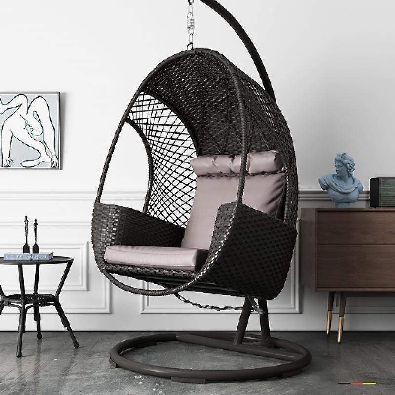 Cottle Rattan Garden Hanging Egg Chair with Stand, Indoor/ Outdoor Furniture - Miola