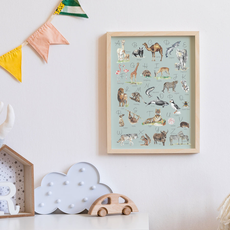 Animal Alphabet Children's Wall Print