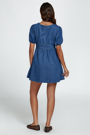Denim Mini Dress In Blue