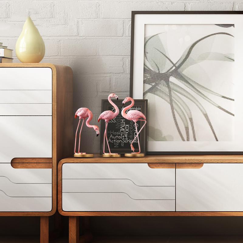 Decoration: A Set Of Three Flamingo Decoration - Miola
