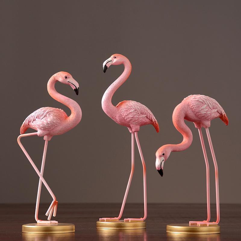 Decoration: A Set Of Three Flamingo Decoration - Miola