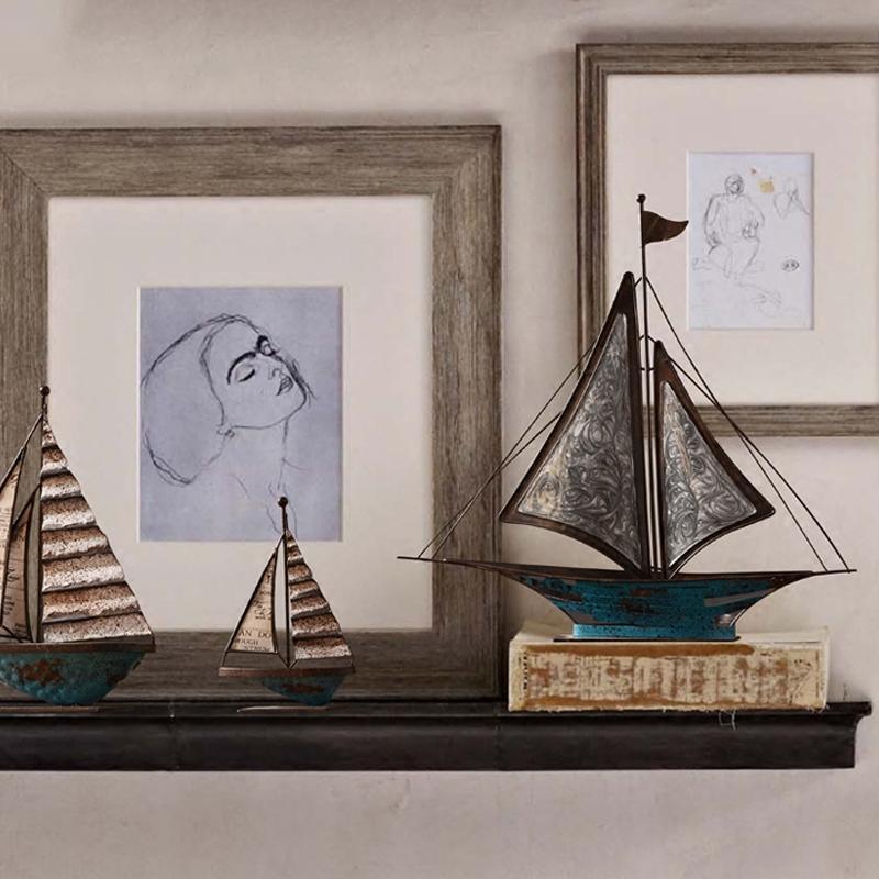 Decoration: A Set Of Three Sailboats - Miola