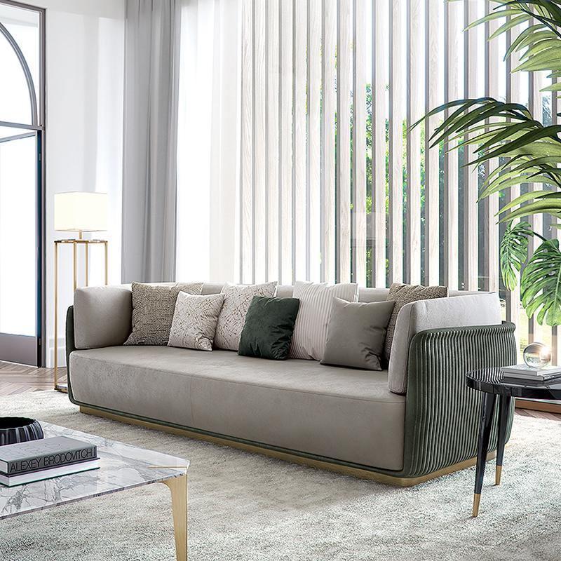 Demure Three Seater Sofa, Velvet - Miola