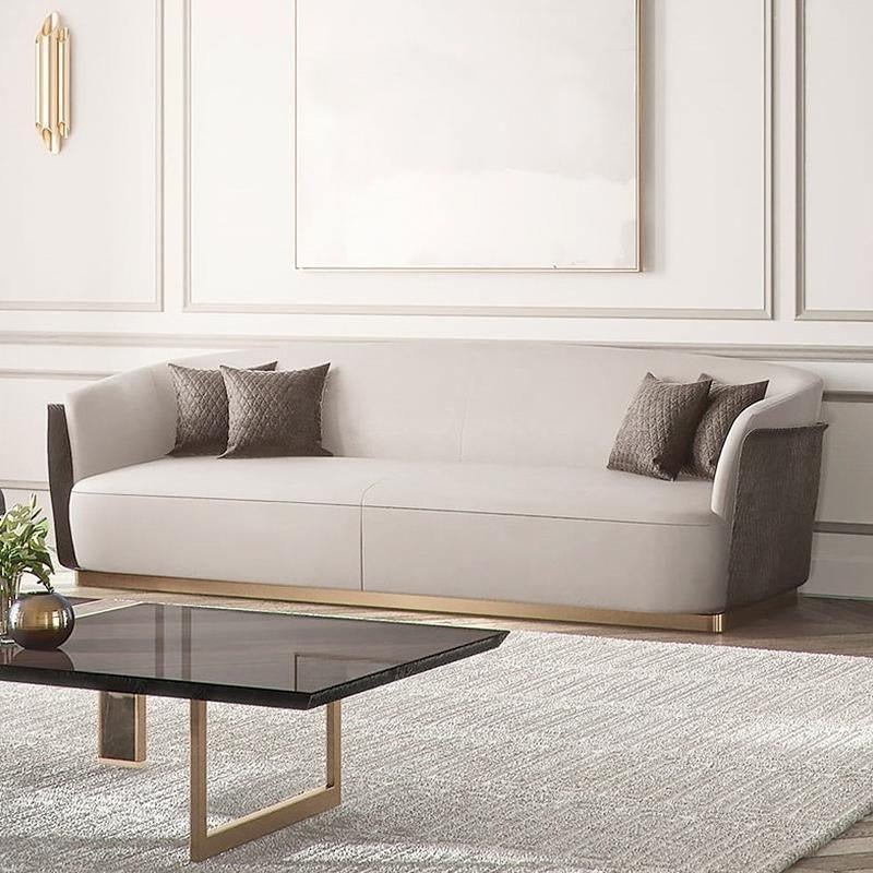 Demure Three Seater Sofa, Velvet - Miola