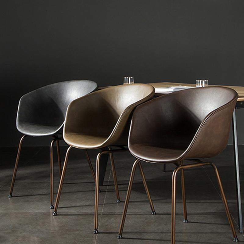 A Set of 2 Herron Dining Chairs, PU Leather - Miola