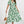 Load image into Gallery viewer, White Floral Print Lace Detail Angel Sleeve Midi Dress In Green
