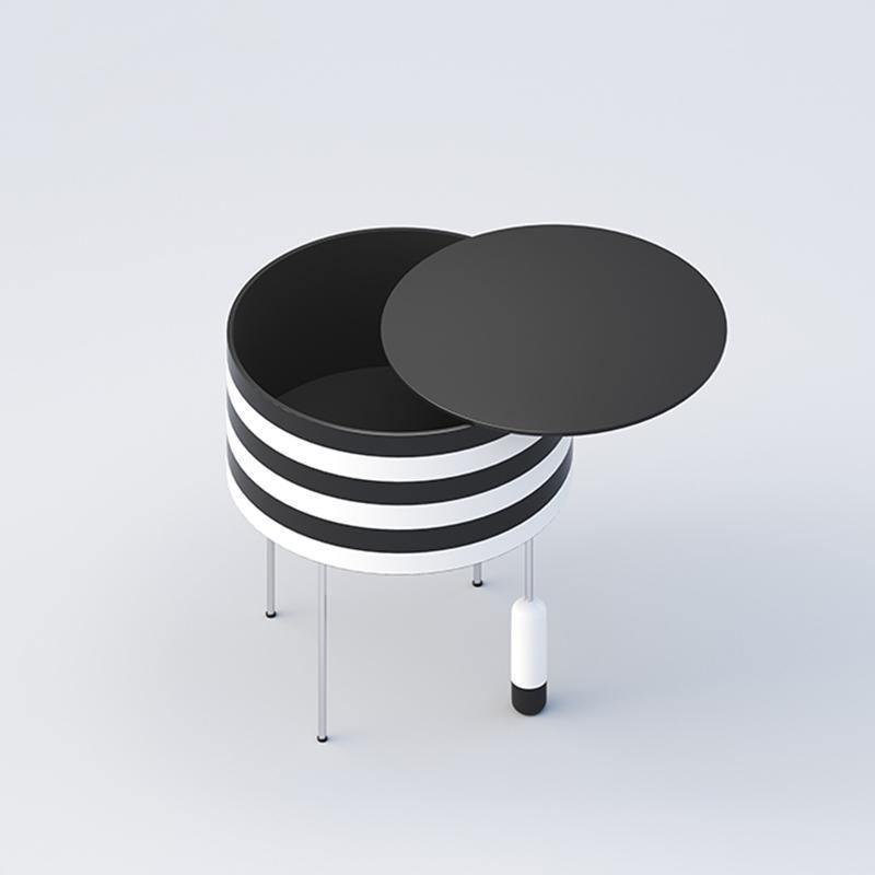 Ebro Side Table, Black And White - Miola