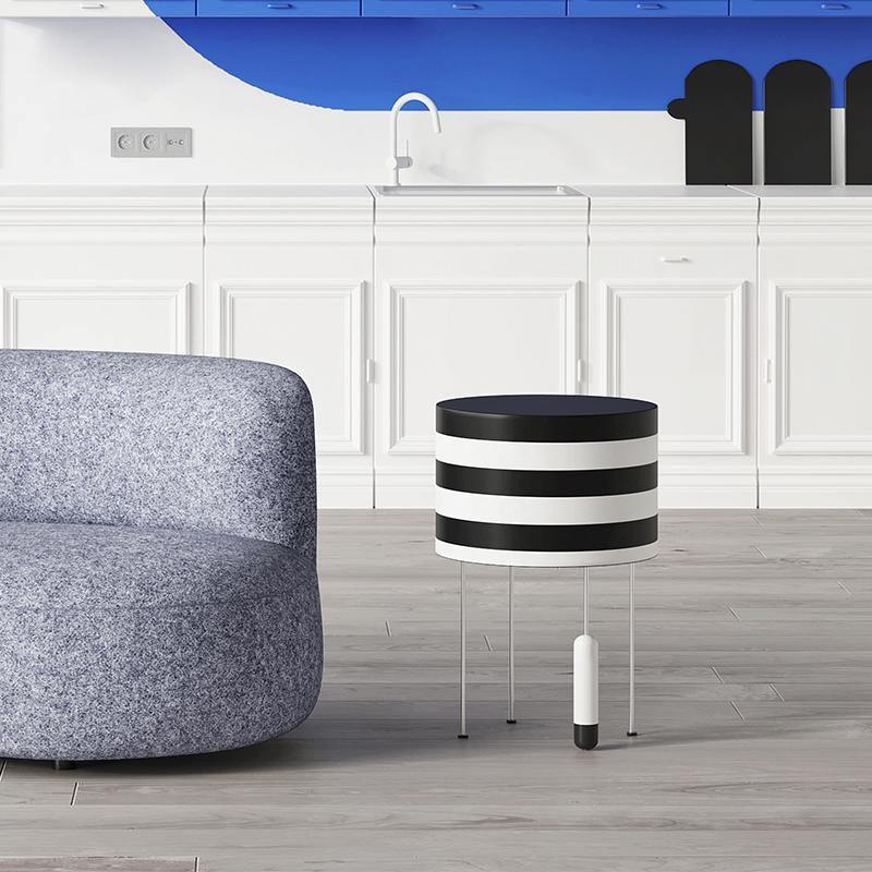 Ebro Side Table, Black And White - Miola
