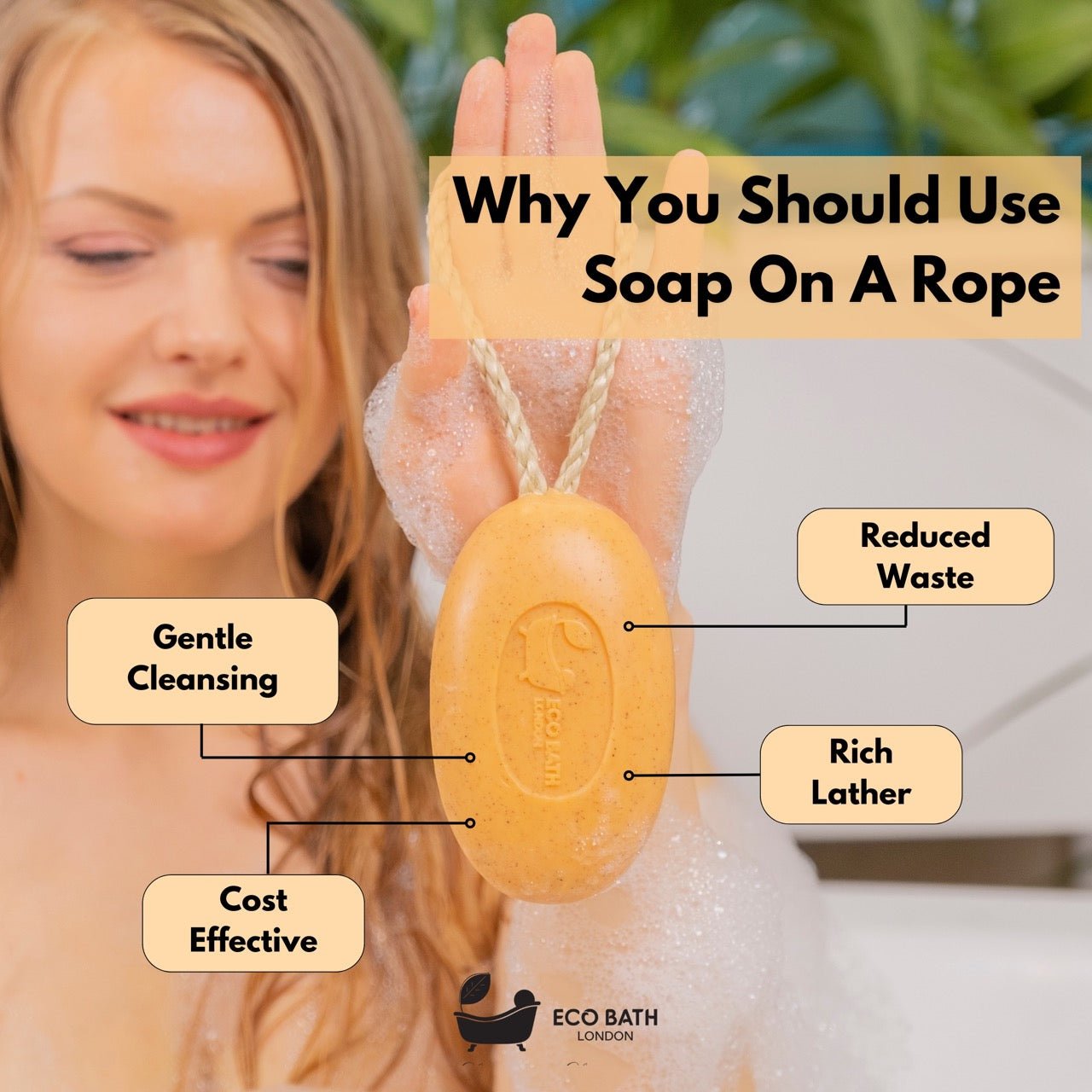 Apricot Soap on A Rope 220g - Luxury Eco - friendly Apricot Soap Bar - Miola