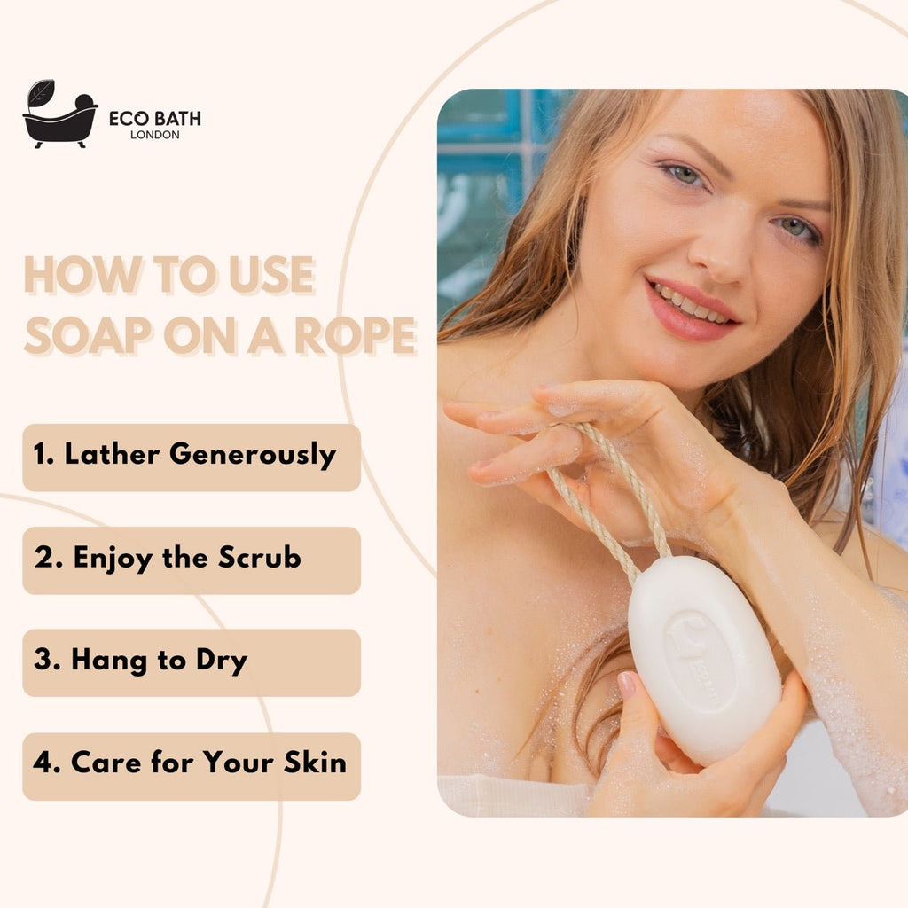 Donkey’s Milk Soap on A Rope 220g - Luxurious and Eco Friendly Body Wash Bar wit - Miola